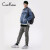 CAELI&KELEIEのダブルショルダーバッグ男性大容量男性リュックサック韓国版カバン男性ショルダーバッグカジュアル男性バッグCK 613黒+15日間無料返品＋365日間保証